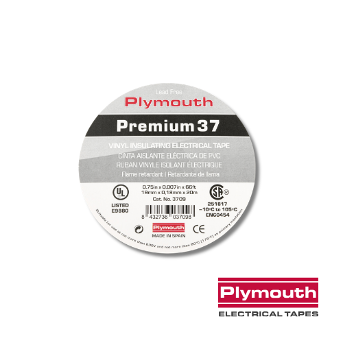 3709 - PREMIUM 37 GREY ELECTRICAL VINYL TAPE .75" X .007" X 66', 1" CORE (Equivalent to 3M #35)