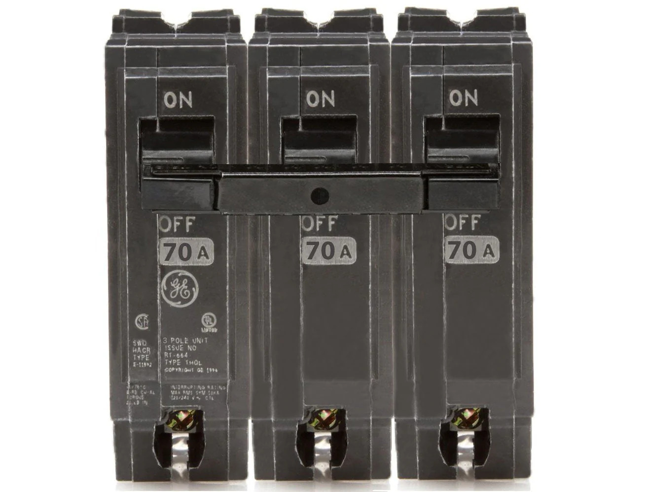 GE 70A 3/P FULL SIZE BREAKER - THQL32070