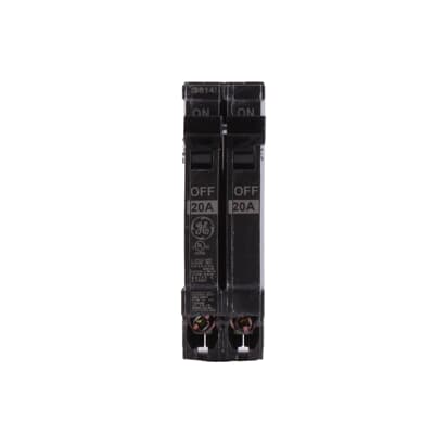 20 Amp Double Pole Plug-In Half Size Circuit Breaker 120/240V – GE PART NO.THQP220
