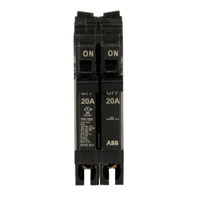 20/20 Amp Single Pole Plug-In Duplex Size Circuit Breaker 120/240V – GE PART NO.THQLT2020
