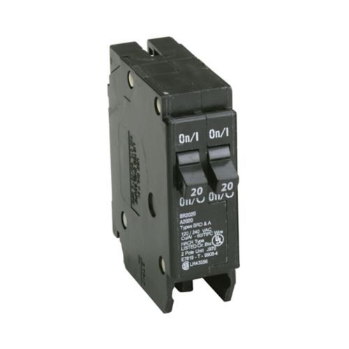 20/20 Amp Single Pole Duplex Plug-In Circuit Breaker 120/240V – EATON PART NO.BR2020