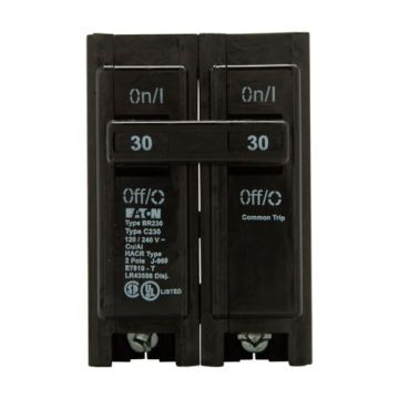 30 Amp Double Pole Plug-In Full Size Circuit Breaker 120/240V – EATON PART NO. BR230