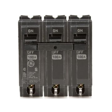 100 Amp Three Pole Plug-In Full Size Circuit Breaker 120/240V – GE PART NO. THQL32100