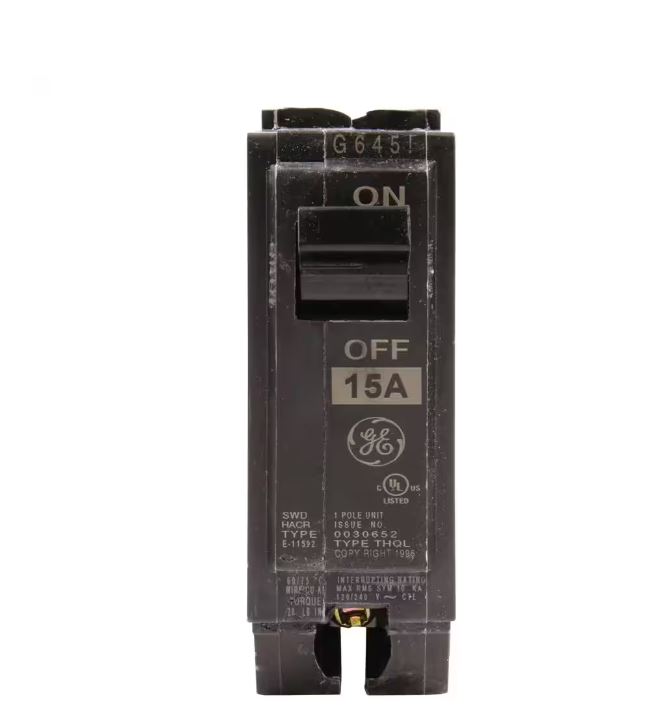 GE THQL1115 Q-Line 15 Amp 1 Single-Pole Full Size Circuit Breaker 120/240 Vac 